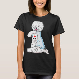 I Liebe Mama Tattoo Bichon Frise Mama Hunde Frauen T-Shirt