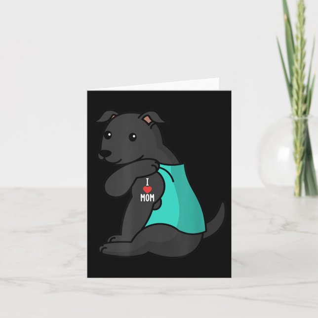 I Liebe Mama Tattoo Black Dog Mutter Karte (Vorderseite)