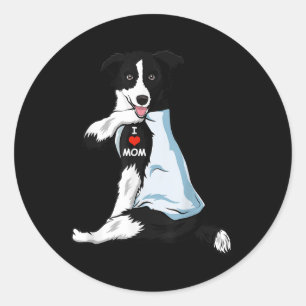 I Liebe Mama Tattoo Border Collie Mama Dog Lover W Runder Aufkleber
