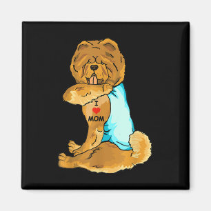 I Liebe Mama Tattoo Chow Mama Hund Lover Frauen Magnet