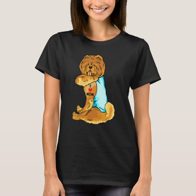 I Liebe Mama Tattoo Chow Mama Hunde Frauen T-Shirt (Vorderseite)