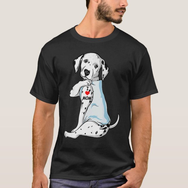 I Liebe Mama Tattoo Dalmatiner Mama Hunde Frauen T-Shirt (Vorderseite)