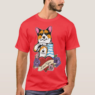 I Liebe Mama Tattoo Design I Funny Welsh Corgi Mam T-Shirt