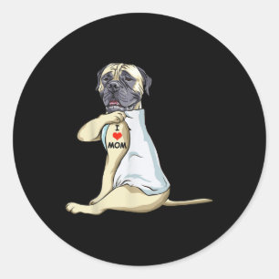 I Liebe Mama Tattoo English Mastiff Mama Dog Lover Runder Aufkleber