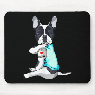I Liebe Mama Tattoo Französisch Bulldog Mama Dog L Mousepad