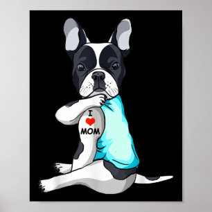 I Liebe Mama Tattoo Französisch Bulldog Mama Dog L Poster