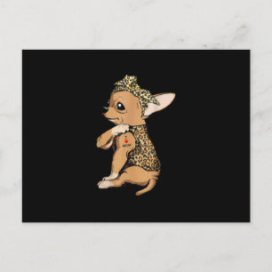 I Liebe Mama Tattoo Funny Chihuahua Hund mit Banda Postkarte