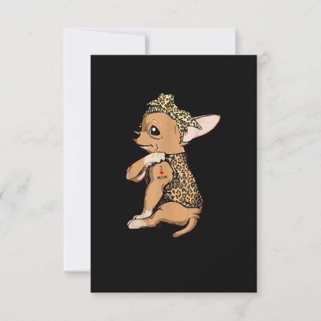I Liebe Mama Tattoo Funny Chihuahua Hund mit Banda RSVP Karte (Vorderseite)