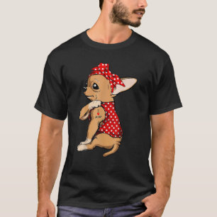 I Liebe Mama Tattoo Funny Chihuahua Hund Trageband T-Shirt