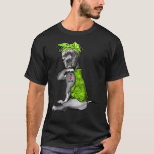 I Liebe Mama Tattoo Funny Pitbull Dog St Patricks T-Shirt