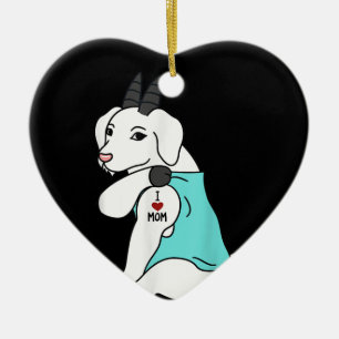 I Liebe Mama Tattoo Goat Funny Mors Day Haustier Keramik Ornament