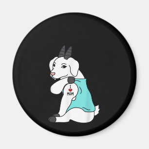 I Liebe Mama Tattoo Goat Funny Mors Day Haustier Magnet