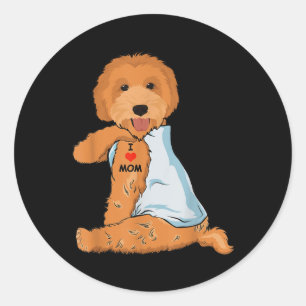 I Liebe Mama Tattoo Goldendoodle Mama Hund Lover F Runder Aufkleber