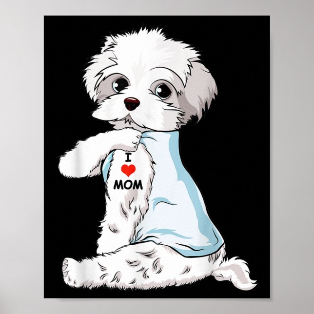 I Liebe Mama Tattoo Havanese Mama Hund Lover Fraue Poster (Vorne)