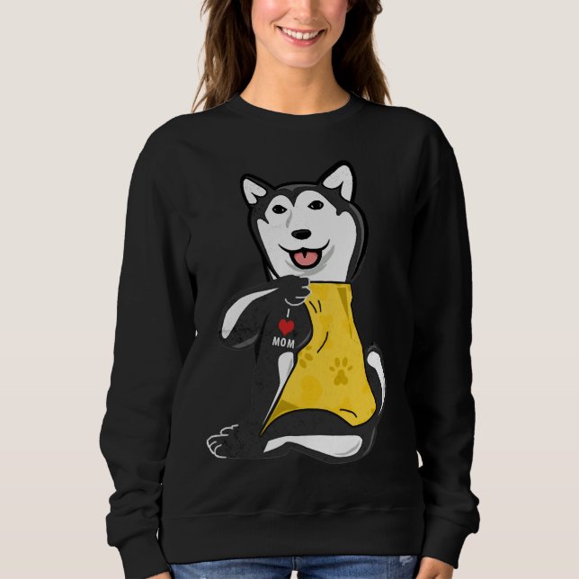 I Liebe Mama Tattoo Husky Sweatshirt (Vorderseite)