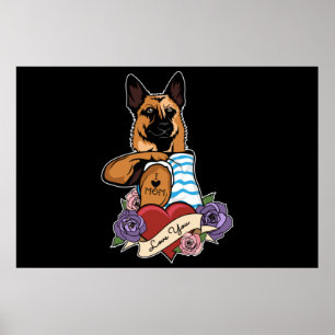I Liebe Mama Tattoo I German Shepherd Mama Poster