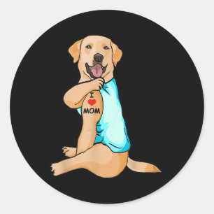 I Liebe Mama Tattoo Labrador Mama Hund Lover Fraue Runder Aufkleber