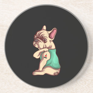 I Liebe Mama Tattoo Lover Funny French Bulldog Ges Getränkeuntersetzer