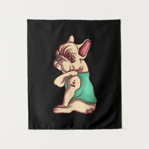I Liebe Mama Tattoo Lover Funny French Bulldog Ges Wandteppich