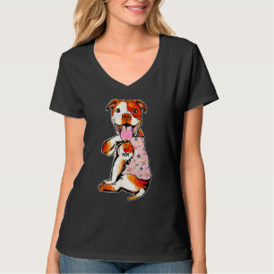 I Liebe Mama Tattoo Pit Bull Hund Blume Mutter Da T-Shirt