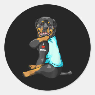 I Liebe Mama Tattoo Rottweiler Mama Hund Lover Fra Runder Aufkleber