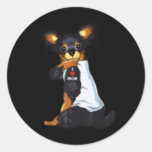 I Liebe Mama Tattoo Rusky Spielzeug Mama Hund Love Runder Aufkleber
