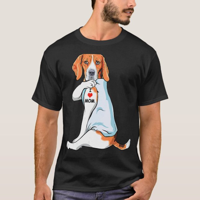 I Liebe Mama Tattoo Treeing Walker Coonhound Mama  T-Shirt (Vorderseite)