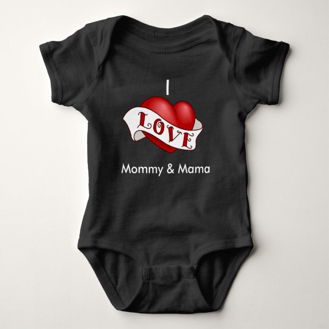 I Liebe Mama und Momma Baby Strampler (Vorderseite)
