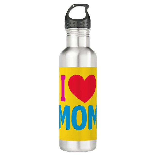 " I LIEBE MAMA " WASSERFLASCHE EDELSTAHLFLASCHE (Vorderseite)