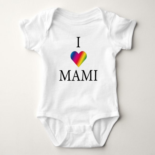 I LIEBE MAMI RAINBOW HEART Baby Bodysuit Baby Strampler (Vorderseite)