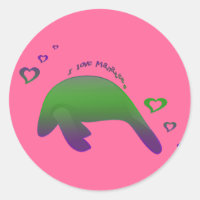 I Liebe Manatees Green Lila