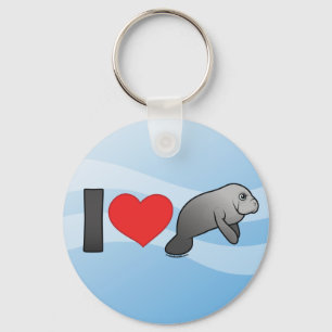 I Liebe Manatees Schlüsselanhänger