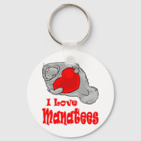 I Liebe Manatees Schlüsselanhänger