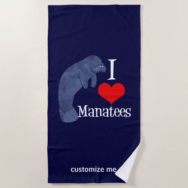I Liebe Manatees Strandtuch (Vorderseite)