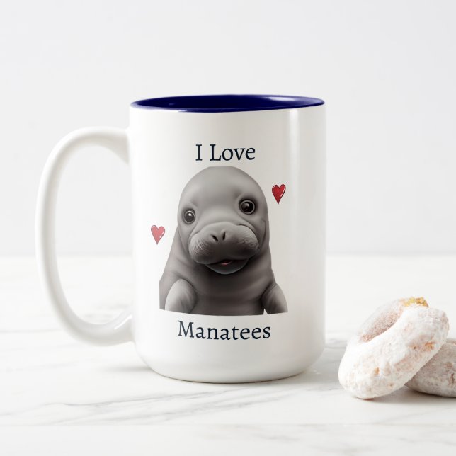 I Liebe Manatees Tasse (Mit Donut)