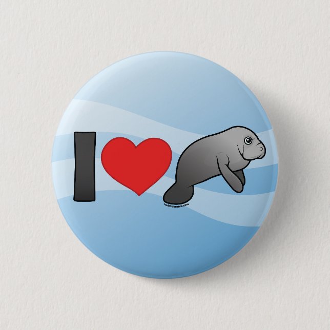 I Liebe-Manatis Button (Vorderseite)