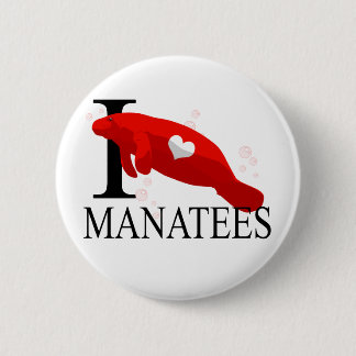 I Liebe-Manatis-Knöpfe Button