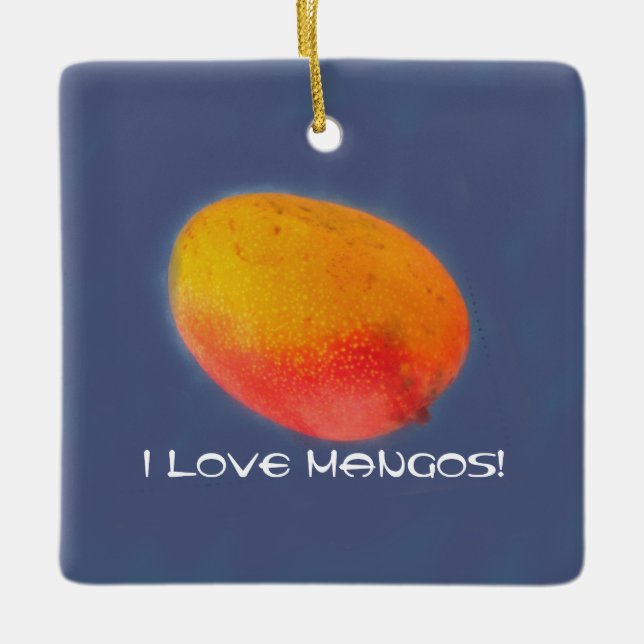 I Liebe Mangos Keramikornament (Vorderseite)