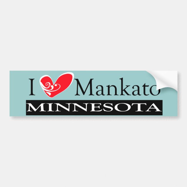 I Liebe Mankato Minnesota Autoaufkleber (Vorne)