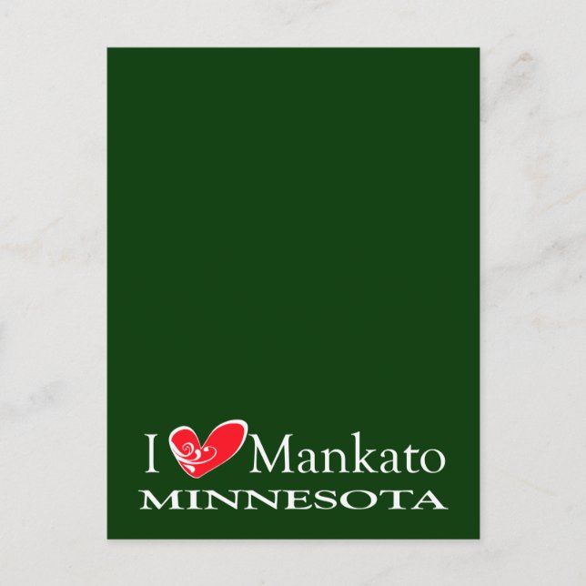 I Liebe Mankato Minnesota Postkarte (Vorderseite)