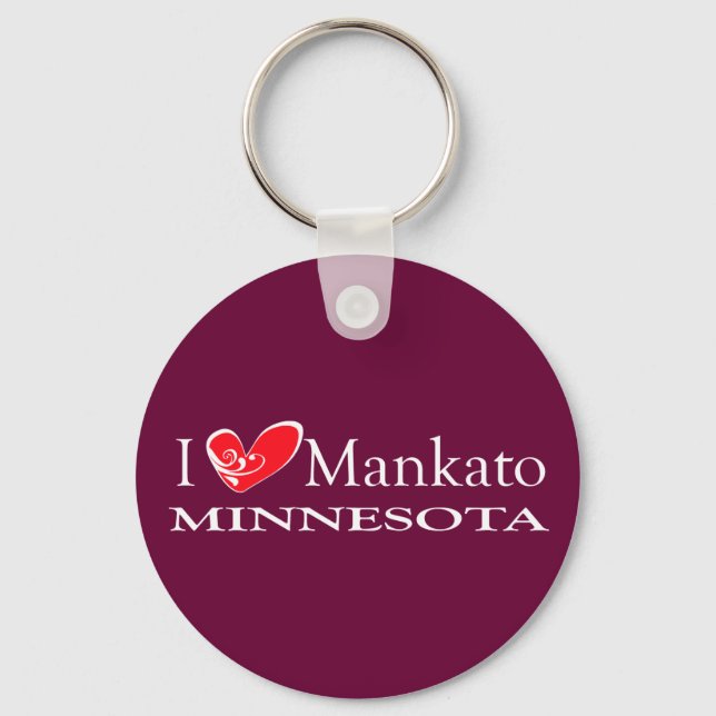 I Liebe Mankato Minnesota Schlüsselanhänger (Vorderseite)