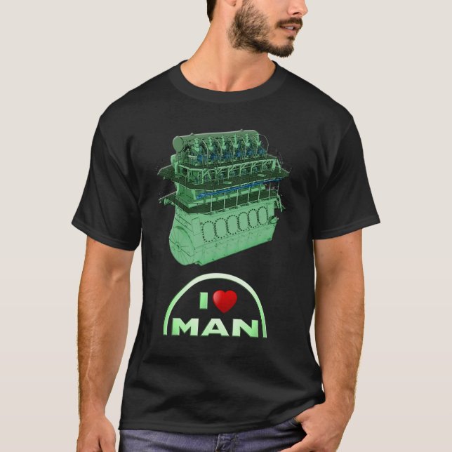 I Liebe MANN - Schwarzes T-Shirt (Vorderseite)