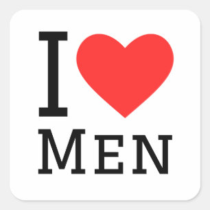 I Liebe Männer Quadratischer Aufkleber
