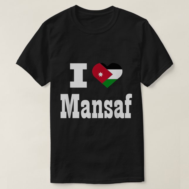 I Liebe Mansaf Feinschmecker Jordanien Flagge T-Shirt (Design vorne)