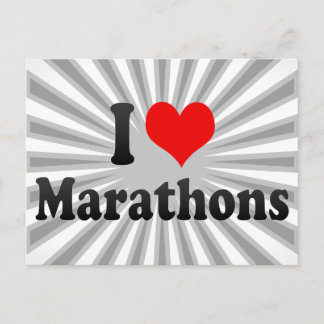 I Liebe Marathons Postkarte