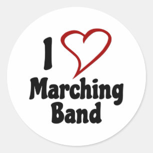 I Liebe Marching Band Runder Aufkleber