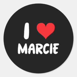 I Liebe Marcie - Herz - Name Runder Aufkleber