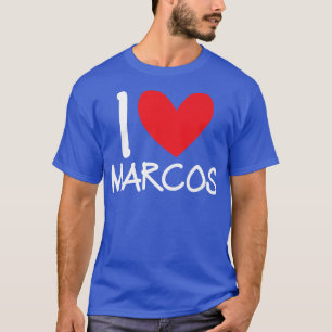 I Liebe Marcos Name Personalisiert Men Typ BESTE F T-Shirt
