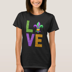 I Liebe Mardi Gras Carnival Fleur Niedlich De Lis T-Shirt
