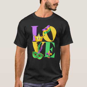 I Liebe Mardi Gras Fahne Kronen Lilie, Mardi G T-Shirt